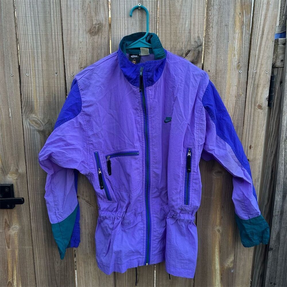 Vintage Nike ACG Windbreaker Jacket Purple Green Accents Unisex M